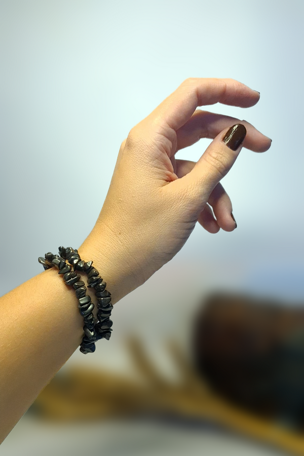 Bracelet Baroques (Chips) - Hématite