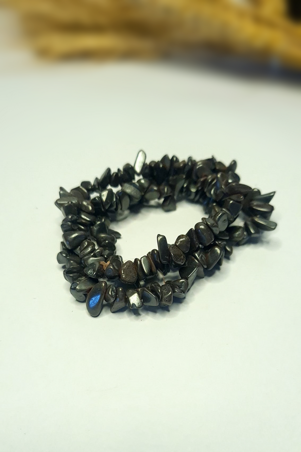 Bracelet Baroques (Chips) - Hématite
