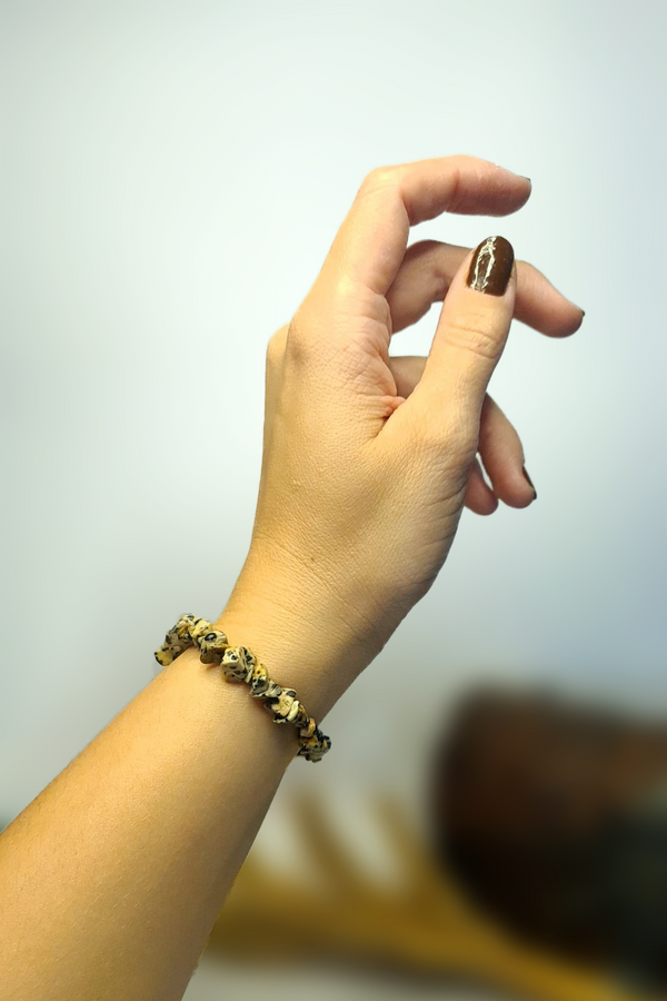Bracelet Baroques (Chips) - Jaspe Dalmatien