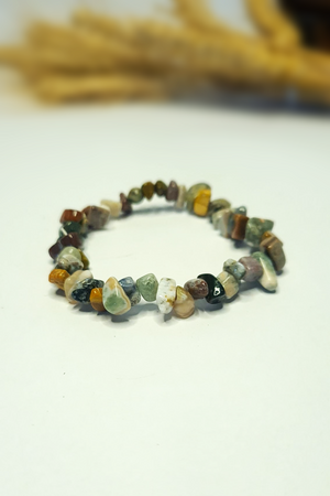 Bracelet Baroques (Chips) - Jaspe Océan