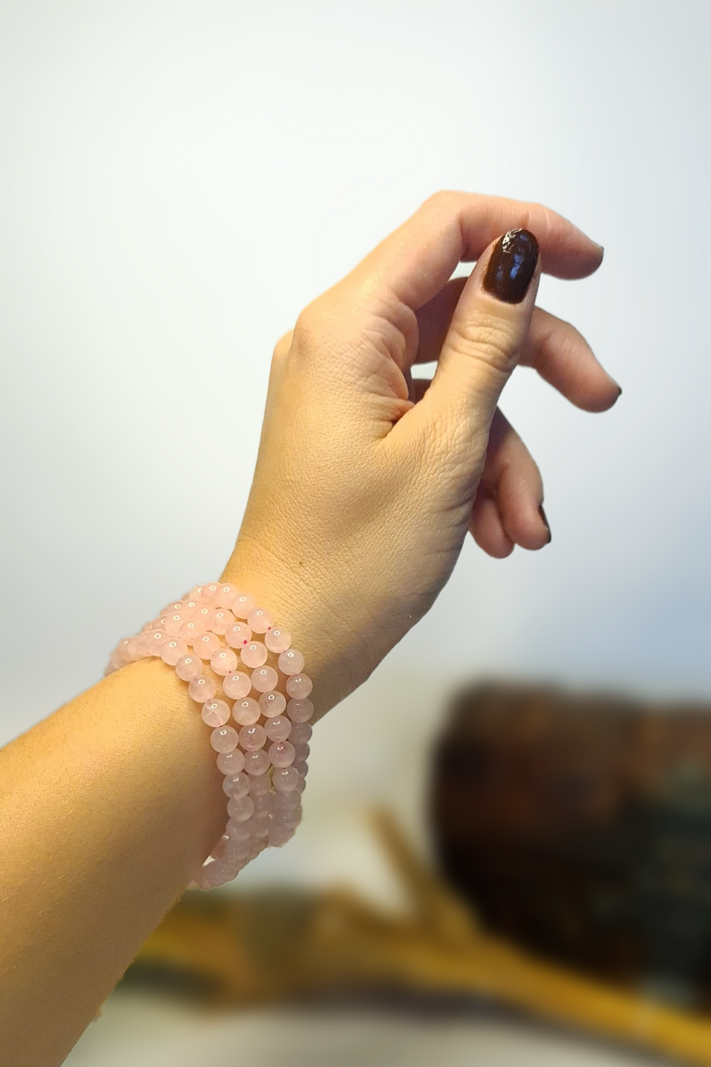 Bracelet en pierres roulées - Quartz Rose