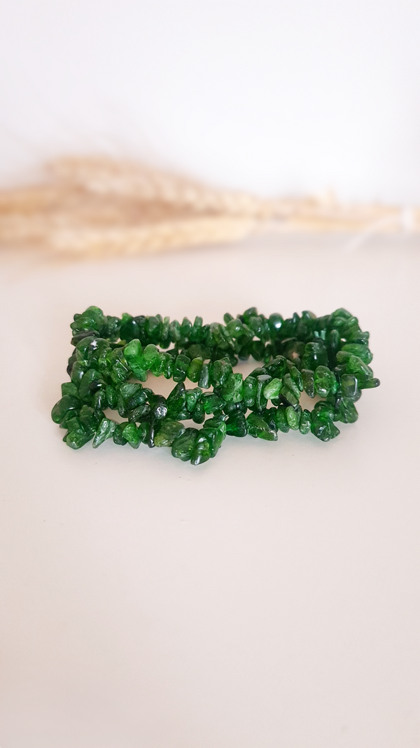 Bracelet Baroque (chips) - Chromo-diopside