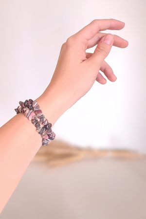Bracelet Baroque (chips) - Rhodonite
