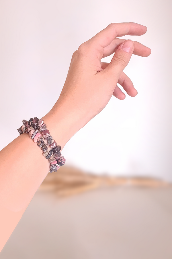 Bracelet Baroque (chips) - Rhodonite