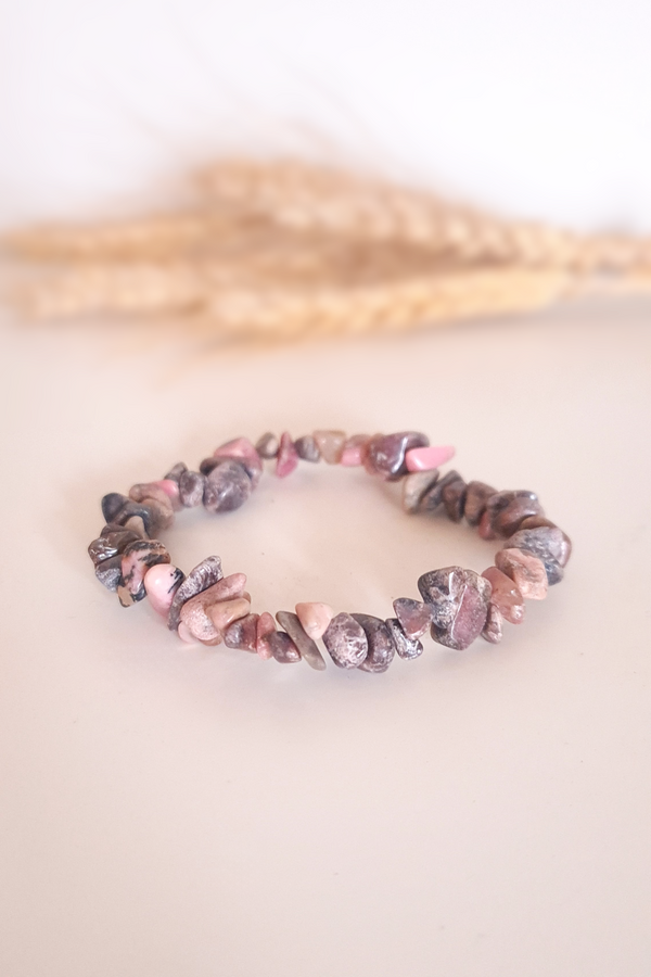 Bracelet Baroque (chips) - Rhodonite