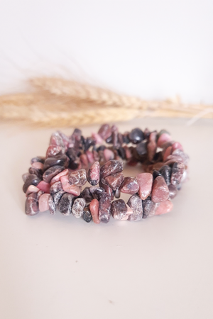 Bracelet Baroque (chips) - Rhodonite