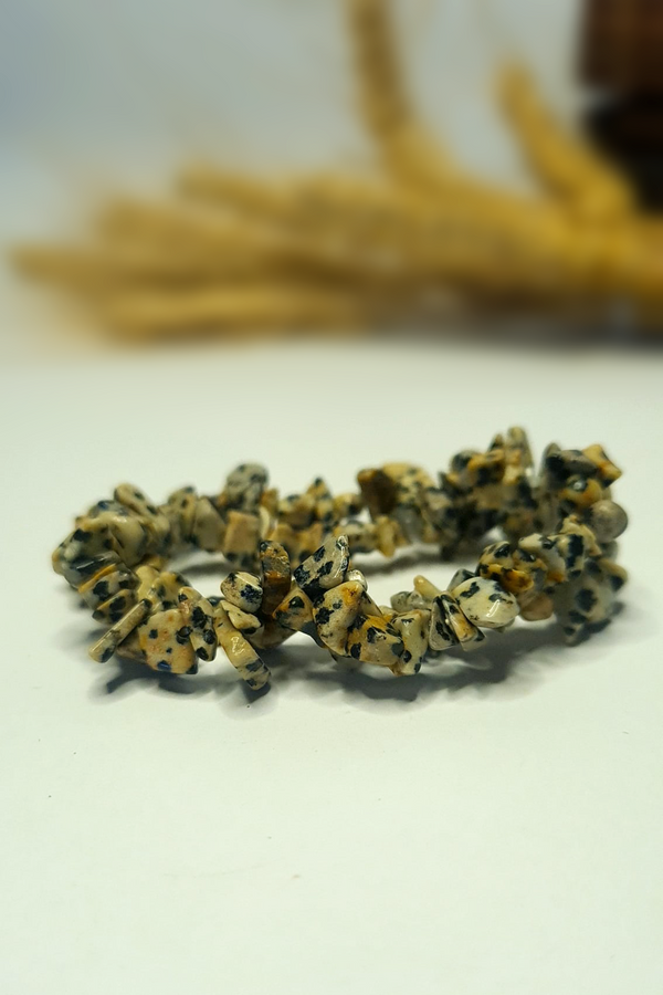 Bracelet Baroques (Chips) - Jaspe Dalmatien
