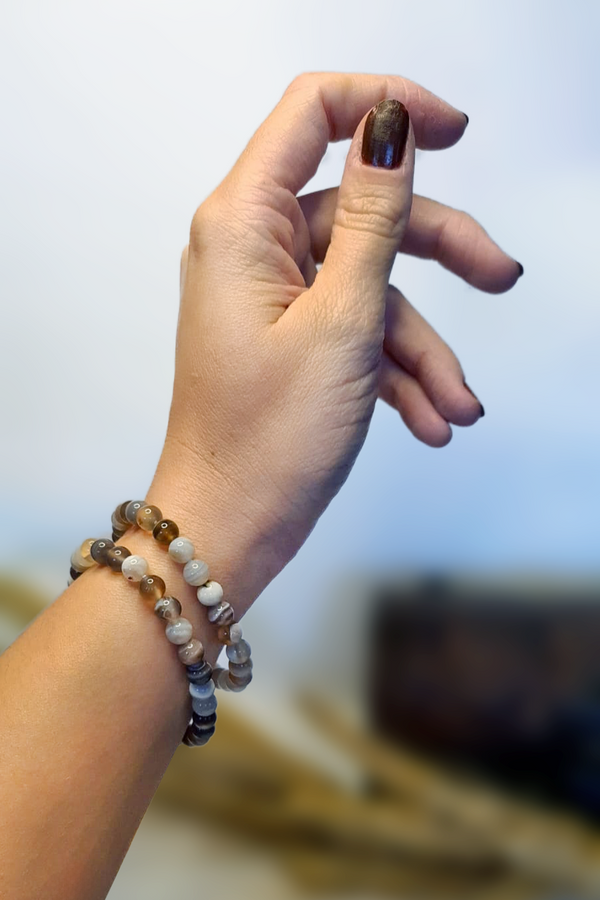 Bracelet pierres roulées - Agate Botswana