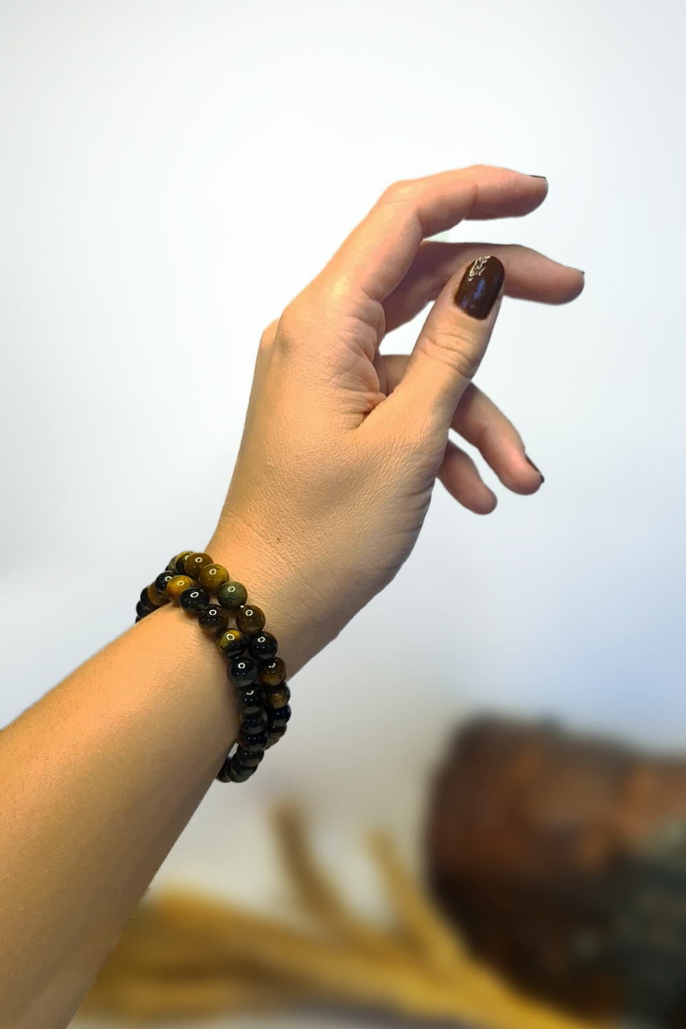 Bracelet en pierres roulées - Oeil de Faucon