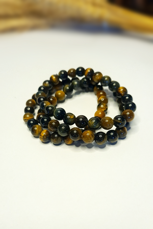 Bracelet en pierres roulées - Oeil de Faucon