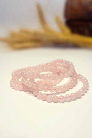 Bracelet en pierres roulées - Quartz Rose