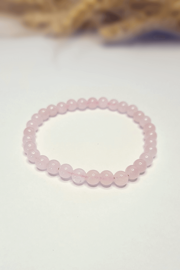 Bracelet Quartz Rose 6mm pierres roulées lithothérapie - Bijou amour de soi et guérison émotionnelle