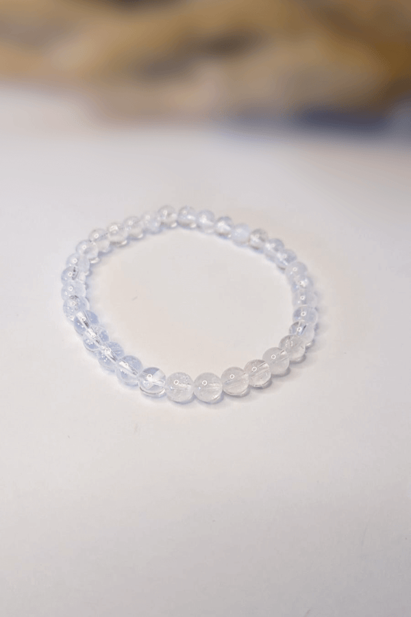 Bracelet Cristal de Roche 8mm pierres transparentes polies - Quartz clair amplification purification énergétique