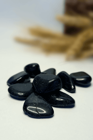 Pierre roulée Tourmaline Noire naturelle lithothérapie - Lot de pierres noires polies pour protection et ancrage
