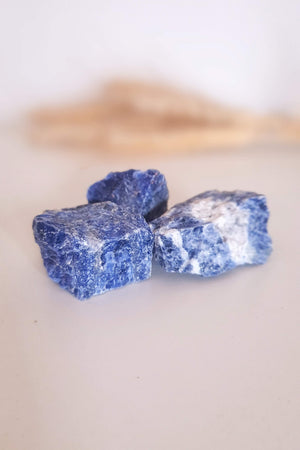 Pierre brute Sodalite naturelle lithothérapie - Lot pierres bleu profond intuition logique et instant présent