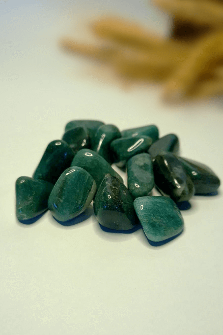 Pierre roulée Aventurine Verte naturelle lithothérapie - Lot pierres porte-bonheur chance et optimisme