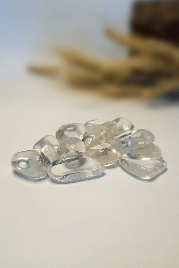 Pierre roulée Cristal de Roche naturel lithothérapie - Lot pierres transparentes amplification et clarté