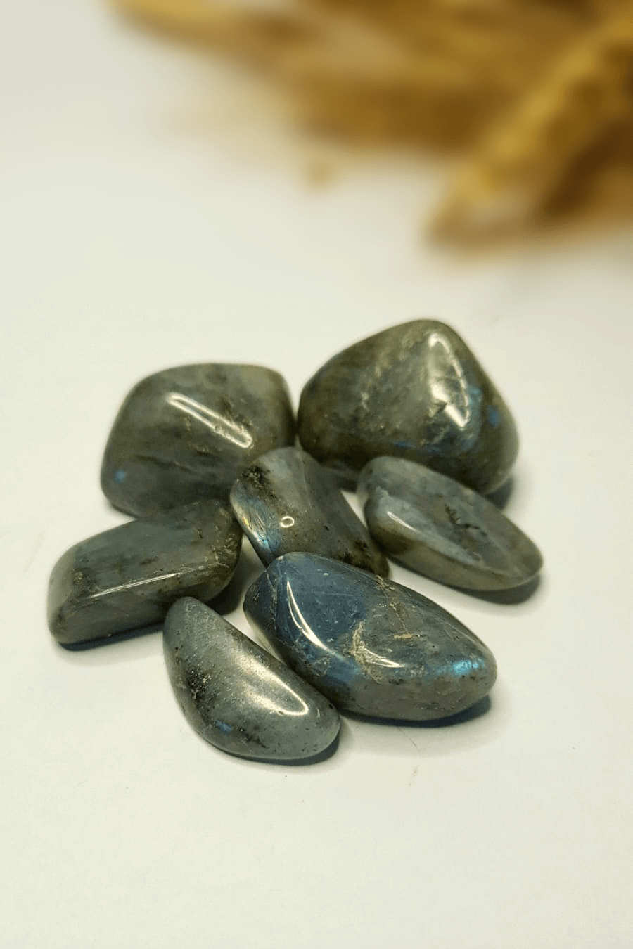 Pierre roulée Labradorite Blue Peacock naturelle lithothérapie - Lot pierres reflets bleus protection et intuition