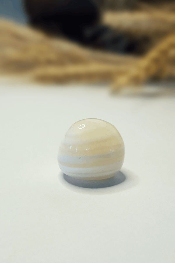Pierre roulée Agate Blanche polie - Pierre de poche pour apaisement et chakra de la gorge