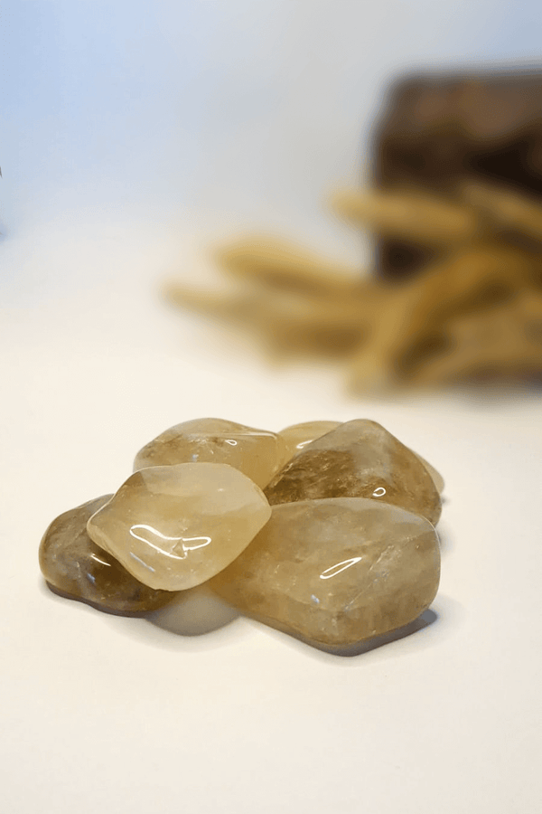 Pierre roulée Citrine naturelle lithothérapie - Lot pierres jaune doré abondance et prospérité