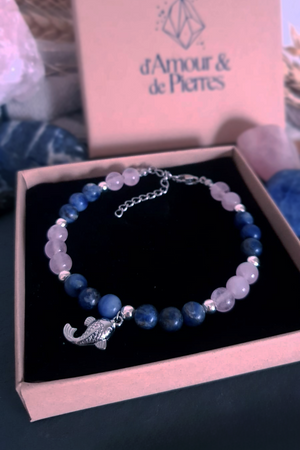 Bracelet Sodalite - Quartz Rose | Sérénité et Détermination