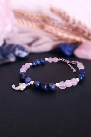 Bracelet Sodalite - Quartz Rose | Sérénité et Détermination